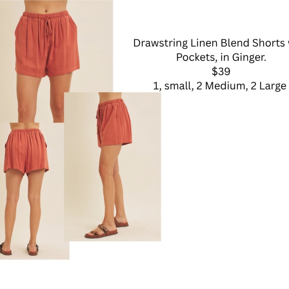 Ginger Mid Rise Linen Blend Shorts